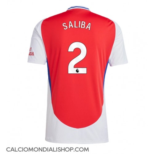 Maglie da calcio Arsenal William Saliba #2 Prima Maglia 2024-25 Manica Corta